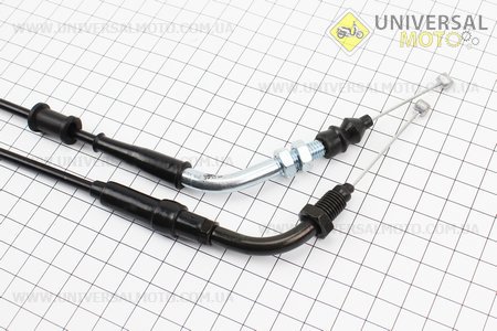 Трос газу 4Т-50см.куб. (кріплення верхнє з різьбою) (трос 204см; кожух 192см). Китай (Троса / UM3050-V04)