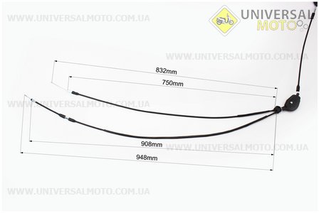 Трос газу подвійний Yamaha STELS (трос 138; 148см; кожух 130; 146см). Китай (Троса / UM3050-V30)