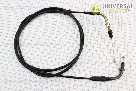 Трос газу 4Т-50см.куб. (кріплення верхнє з різьбою) (трос 203см; кожух 192см). DDL (Троса / UM3050-V47)