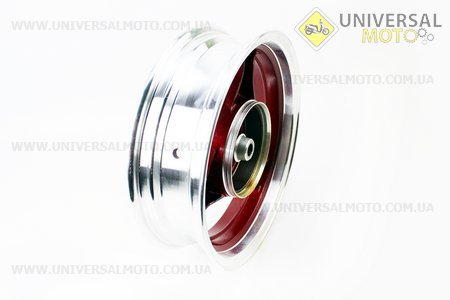 Диск задній литий MT3,50x13 Z19 для 4Т (бараб. гальм., d-130мм) "3 променя" червоний / сірий. Китай (Диски до скутера / UM3060-V10)