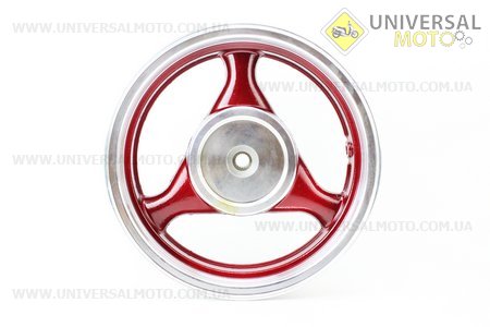 Диск задній литий MT3,50x13 Z19 для 4Т (бараб. гальм., d-130мм) "3 променя" червоний / сірий. Китай (Диски до скутера / UM3060-V10)