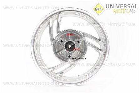 Диск передній литий MT2,15x10 d10мм (диск гальм. 3 болта) "3 променя" сірий. Китай (Диски до скутера / UM3060-V16)