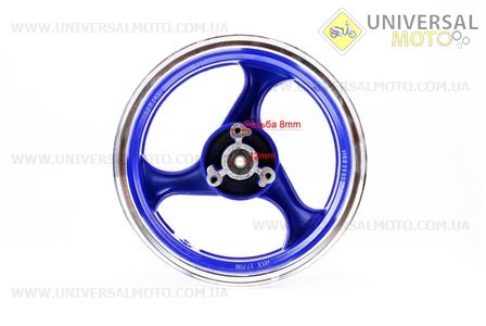 D16 Диск литой передний MT3,5x12 (ось 12мм) (цвета: синий, красный, черный). Китай (Диски / UM3060-V19)