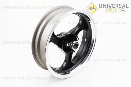 Диск передній литий MT3,50x13 d12мм (диск гальм. 3 болта) "3 променя" чорний / сірий. Китай (Диски до скутера / UM3060-V20)