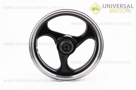 Диск передній литий MT3,50x13 d12мм (диск гальм. 3 болта) "3 променя" чорний / сірий. Китай (Диски до скутера / UM3060-V20)