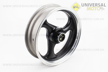 Диск передній литий MT3,50x13 d12мм (диск гальм. 3 болта) "3 променя" чорний / сірий. Китай (Диски до скутера / UM3060-V20)