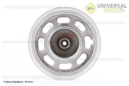 Диск передній сталевий 10" d12мм (бараб. торм., d-110мм) сірий. Китай (Диски до скутера / UM3060-V24)