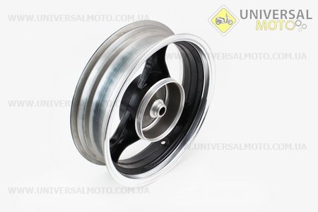 Диск задній литий MT3,50x13 Z19 для 4Т (бараб. гальм., d-130мм) "3 променя" чорний / сірий. Китай (Диски до скутера / UM3060-V37)