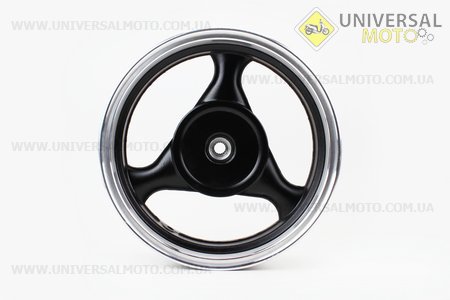 Диск задній литий MT3,50x13 Z19 для 4Т (бараб. гальм., d-130мм) "3 променя" чорний / сірий. Китай (Диски до скутера / UM3060-V37)