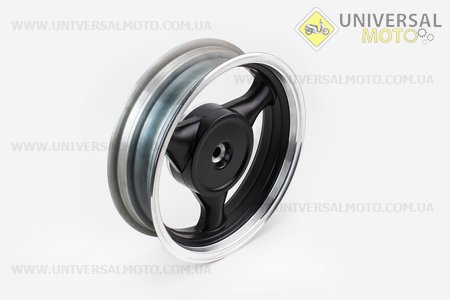 Диск задній литий MT3,50x13 Z19 для 4Т (бараб. гальм., d-130мм) "3 променя" чорний / сірий. Китай (Диски до скутера / UM3060-V37)