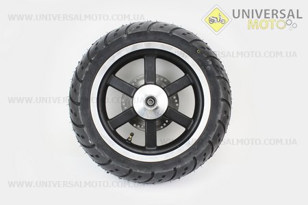 D16 Диск литой передний (дисковый тормоз ось 12мм) MT3,5x12 + шина 120/70-12 + диск тормозной (с разборки). Китай (Диски / UM3060-V41)