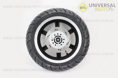 D16 Диск литой передний (дисковый тормоз ось 12мм) MT3,5x12 + шина 120/70-12 + диск тормозной (с разборки). Китай (Диски / UM3060-V41)