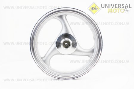 Диск передній литий MT2,50x12 d12мм (диск гальм. 3 болта) "3 променя" сірий, тип2. Китай (Диски до скутера / UM3060-V47)