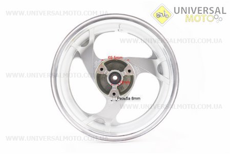 Диск передній литий MT3,50x12 d12мм (диск гальм. 3 болта) "3 променя" сірий. Китай (Диски до скутера / UM3060-V48)