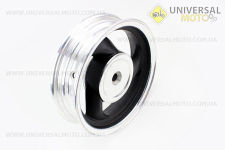 Диск задній литий MT2,50x10 Z19 для 4Т (бараб. гальм., d-110мм) "3 променя" чорний / сірий. Китай (Диски до скутера / UM3060-V59)