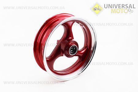 Диск передній литий MT3,50x13 d12мм (диск гальм. 3 болта) "3 променя" червоний / сірий (VIPER - F1). Китай (Диски до скутера / UM3060-V61)
