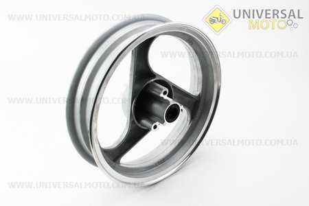 Диск передній литий MT2,50x12 d12мм (диск гальм. 3 болта) "3 променя" сірий, тип1. Китай (Диски до скутера / UM3060-V67)