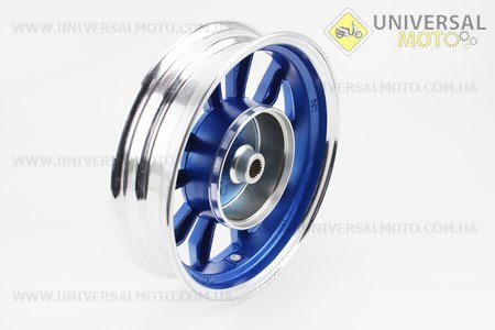 Диск задній литий MT2,15x10 Z19 для 4Т (бараб. гальм., d - 110 мм) "5 променів" сірий / синій. Китай (Диски до скутера / UM3060-V70)