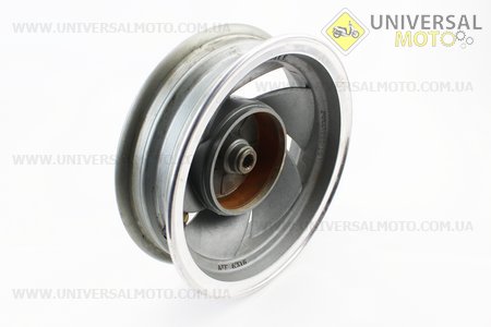 УЦІНКА Диск задній литий MT2,50x10 Z16 для 2Т (бараб. гальм, d-107мм) "5 променів" сірий (невеликий наліт). Китай (Диски до скутера / UM3060-V76)