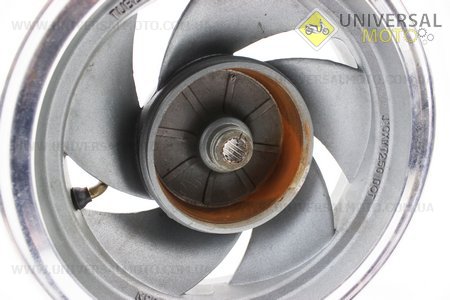 УЦІНКА Диск задній литий MT2,50x10 Z16 для 2Т (бараб. гальм, d-107мм) "5 променів" сірий (невеликий наліт). Китай (Диски до скутера / UM3060-V76)