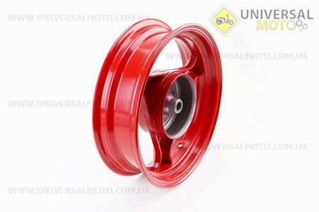 Диск задній литий MT3,50x13 Z19 для 4Т (бараб. гальм., d-130мм) "3 променя" червоний. Китай (Диски до скутера / UM3060-V86)