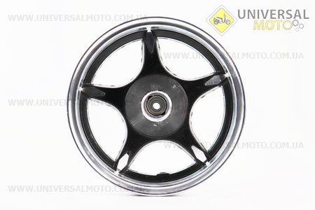 Диск передній литий MT2,50x10 d12мм (диск гальм. 3 болти) "5 променів" чорний. Китай (Диски до скутера / UM3060-V88)