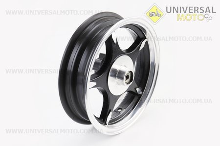Диск передній литий MT2,50x10 d12мм (диск гальм. 3 болти) "5 променів" чорний. Китай (Диски до скутера / UM3060-V88)
