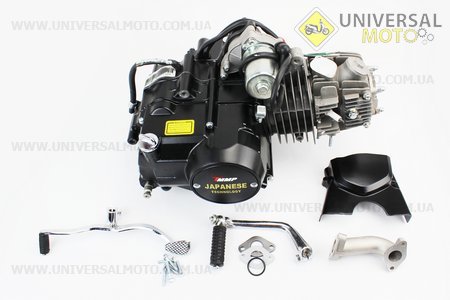 Двигун мопедний в зборі 125куб (Delta) - "автомат" (алюмінієвий циліндр), чорний. TMMP (Двигуни в зборі / UM3071-V05)