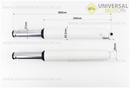 Амортизатор передній комплект 2шт Honda DIO, 360мм (під бараб. гальм). Китай (Запчастини до японського скутера / UM3080-V19)