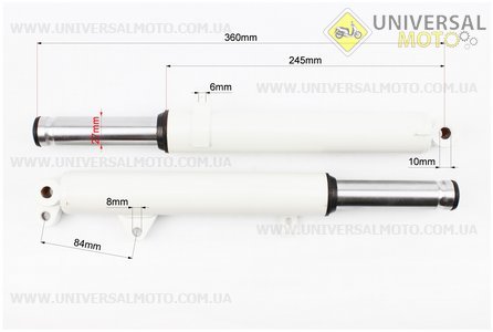 Амортизатор передній комплект 2шт Honda DIO, 360мм (під дискові гальма). Китай (Запчастини до японського скутера / UM3080-V20)