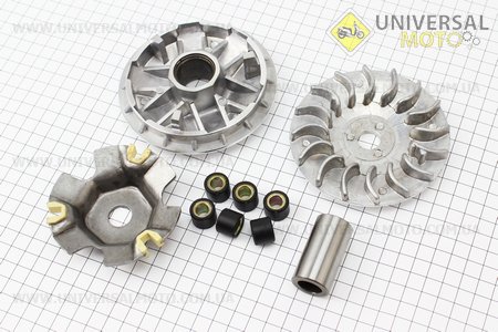 Вариатор передний комплект Honda LEAD90 + втулка, крыльчатка. Китай (Скутер Honda Lead \ UM3082-V22)