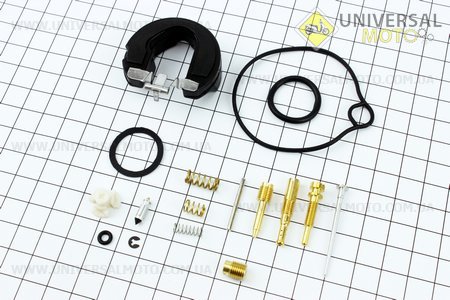 Ремонтний комплект карбюратора Honda AF34/35, 16 деталей + поплавок. Китай (Запчастини до японського скутера / UM3084-V86)