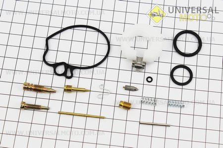 Ремонтный комплект карбюратора Honda TACT AF16, 14 деталей + поплавок. Китай (Скутер Honda Tact \ UM3084-V87)