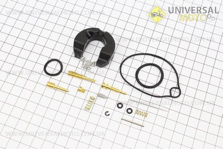 Ремонтний комплект карбюратора Honda Lead90, 14 деталей + поплавок. Китай (Запчастини до японського скутера / UM3084-V88)