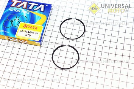 Кільця поршневі Honda DIO50 39мм STD (замки внутрішні). TATA (Запчастини до японського скутера / UM3087-V26)