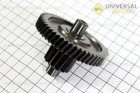 Вал редуктора проміжний із шестернею. Китай (Запчастини до 4Т скутера / UM3090-V09)