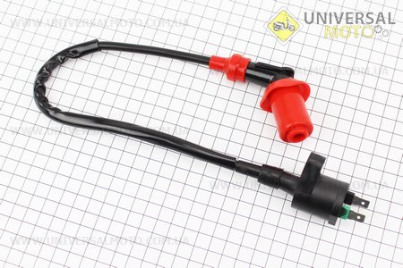 Катушка зажигания с насвечником. Китай (Скутер 50-100см3 / UM3090-V46)