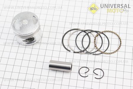 Поршневий комплект (поршень, кільця, палець) 50см.куб. 39мм +0,25 (палець 13мм). Китай (Запчастини до 4Т скутера / UM3091-V25)