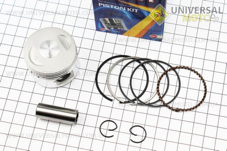 Поршневий комплект (поршень, кільця, палець) 60см.куб. 44мм STD (палець 13мм). TATA (Запчастини до 4Т скутера / UM3091-V28)