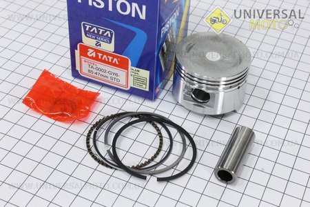 Поршневий комплект (поршень, кільця, палець) 80см.куб. 47мм STD (палець 13мм). TATA (Запчастини до 4Т скутера / UM3091-V36)
