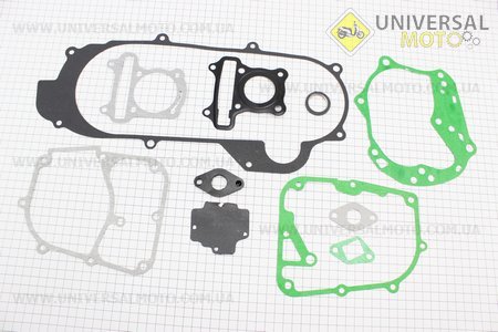 Прокладки двигуна 50см.куб.-39мм, комплект 11 деталей, короткий варіатор (метал), тип 2. Китай (Запчастини до 4Т скутера / UM3091-V51)