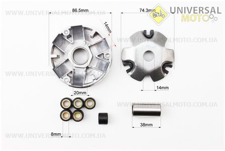 Варіатор передній + втулка комплект. Китай (Запчастини до 4Т скутера / UM3092-V55)