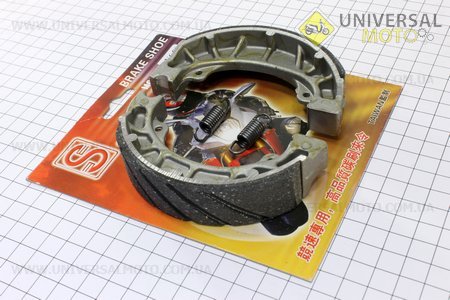Гальмівні колодки задні комплект, 105мм (барабан, накладки з вибіркою) 10", 12". S (Запчастини до 4Т скутера / UM3092-V69)