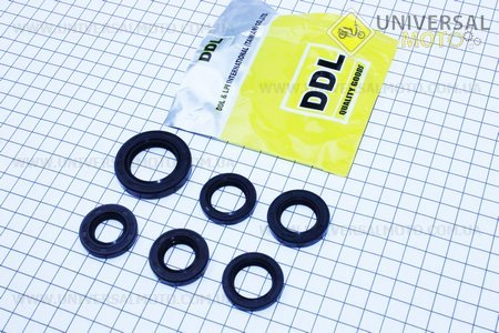 Сальник двигателя комплект 6 штук (19.8*30*5-2 штуки ; 17*30*6; 16,4*30*5, 27*42*7; 20*32*6). DDL (Скутер 50-100см3 / UM3092-V87)
