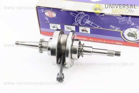 Колінвал у зборі (16зуб. на шестерні), синя коробка. SEE (Запчастини до 4Т скутера / UM3093-V01)