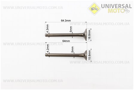 Клапан впускний, випускний комплект 64мм. GX-Viper (Запчастини до 4Т скутера / UM3093-V66)