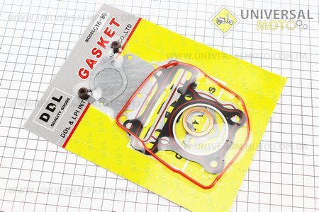 Прокладки поршневой комплект 47мм-80cc "красная нить". DDL (Скутер 50-100см3 / UM3094-V03)