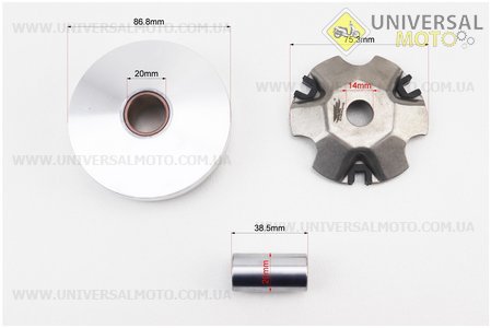 Варіатор передній + втулка комплект. ZHENGHE (Запчастини до 4Т скутера / UM3095-V30)