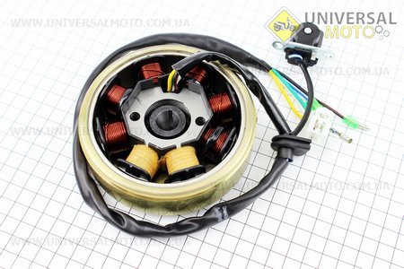 Магнето в сборе (8 катушек). ZHENGHE (Скутер 50-100см3 / UM3095-V44)