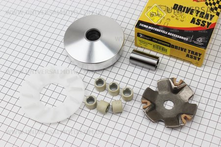 Варіатор передній+втулка+крильчатка комплект. TMMP (Запчастини до 4Т скутера / UM3096-V13)